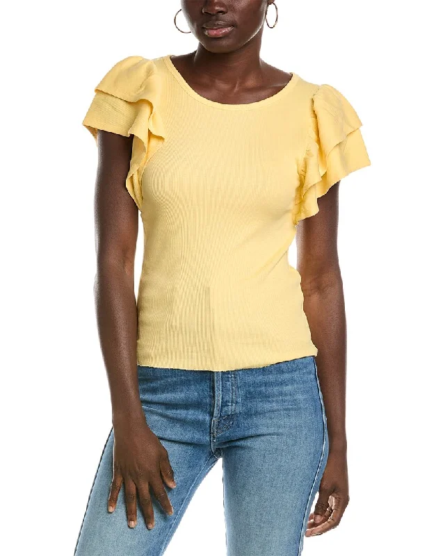 Nation LTD Irina Flirty T-Shirt Rayon Velvet Corduroy