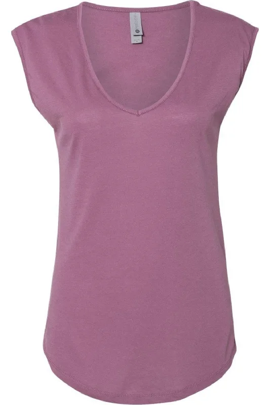 Next Level Women´s Festival Sleeveless Deep V-Neck T-Shirt Polka Dot Checkered Tartan