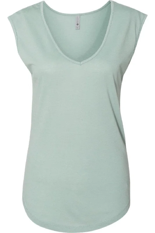 Next Level Women´s Festival Sleeveless Deep V-Neck T-Shirt Graphic Embroidered Appliqued