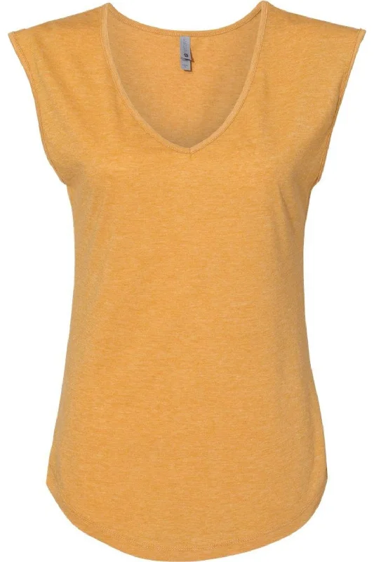 Next Level Women´s Festival Sleeveless Deep V-Neck T-Shirt Graphic T-Shirt Round Neck Polyester