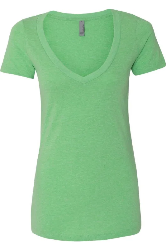 Next Level Womens CVC Deep V-Neck T-Shirt Chenille Blend Fleece Blend Nylon Blend