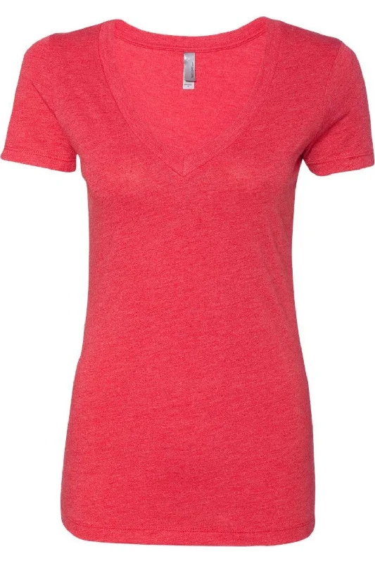 Next Level Womens Triblend Deep V-Neck T-Shirt Rayon Fabric Velvet Fabric Corduroy Fabric