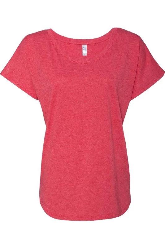 Next Level Womens Triblend Dolman T-Shirt Asymmetrical Pockets Print