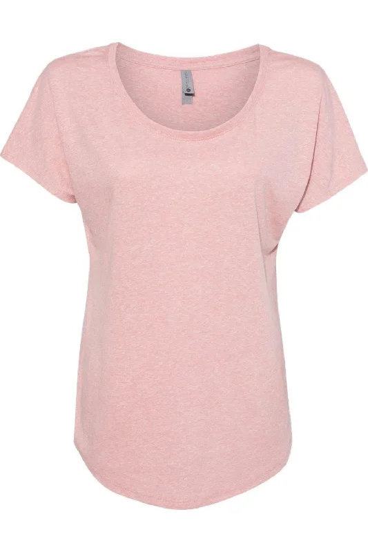 Next Level Womens Triblend Dolman T-Shirt Ribbed Striped Patterned