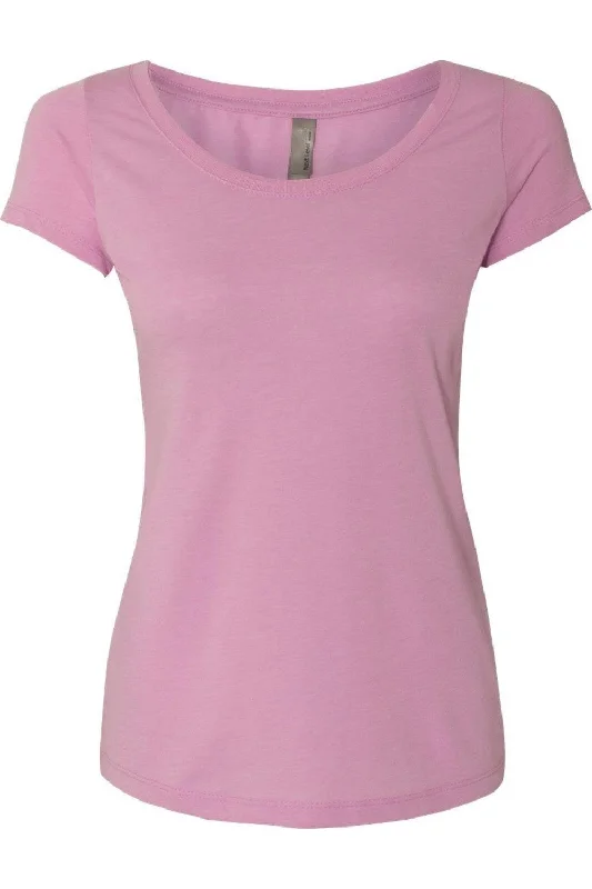 Next Level Womens Triblend Scoop Neck T-Shirt Welt Pockets Slit Pockets Flap Pockets