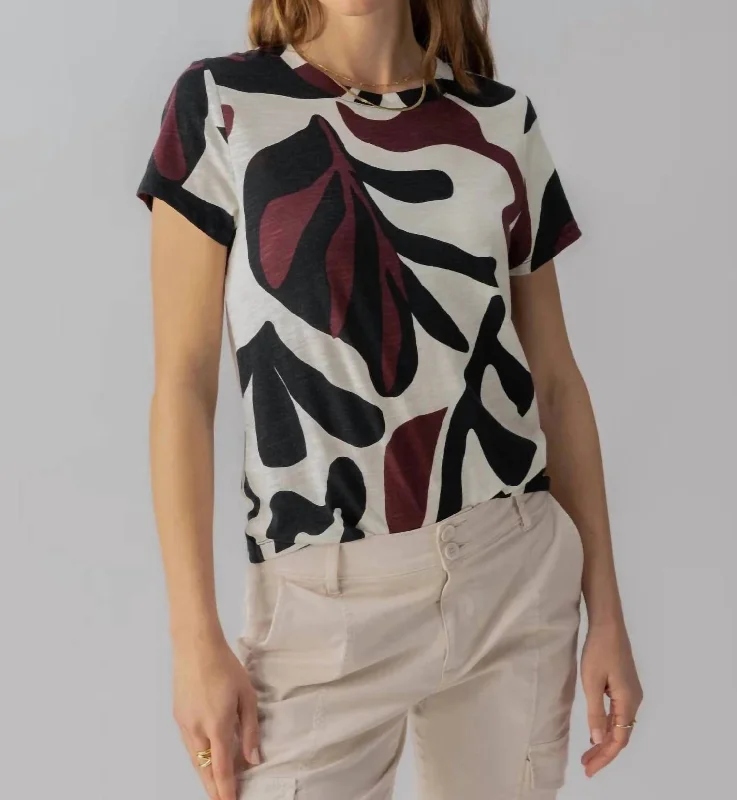 Perfect Tee In Light Mineral Notch Collar Peter Pan Collar Cowl Neck