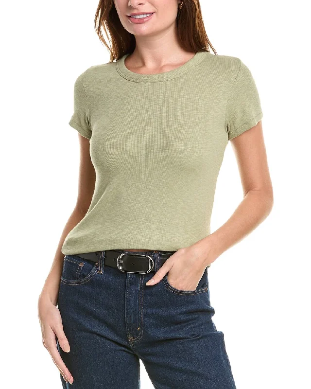 rag & bone Core Rib T-Shirt Fleece Nylon Spandex