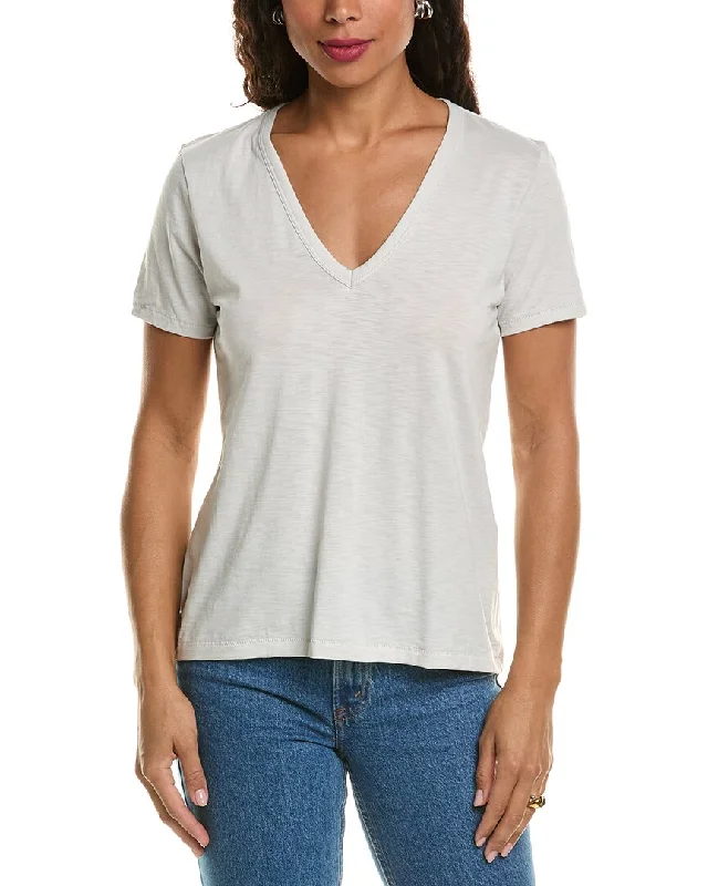 rag & bone V-Neck T-Shirt Solid Color Striped Floral