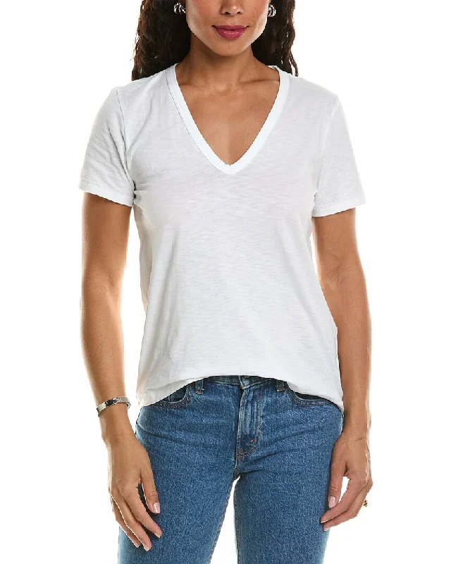 rag & bone V-Neck T-Shirt Elasticated Padded Insulated