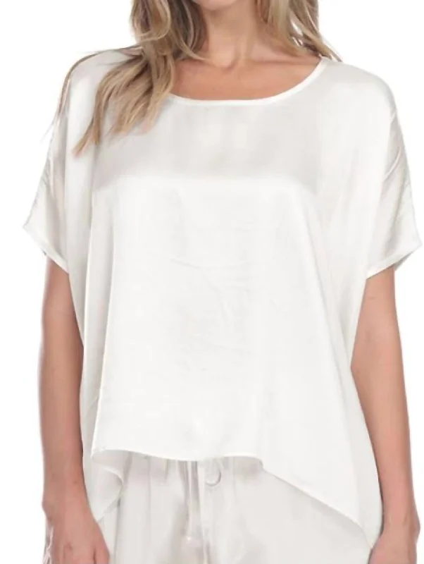 Roxxy Tee In Pearl Anti-Shrink Durable Soft