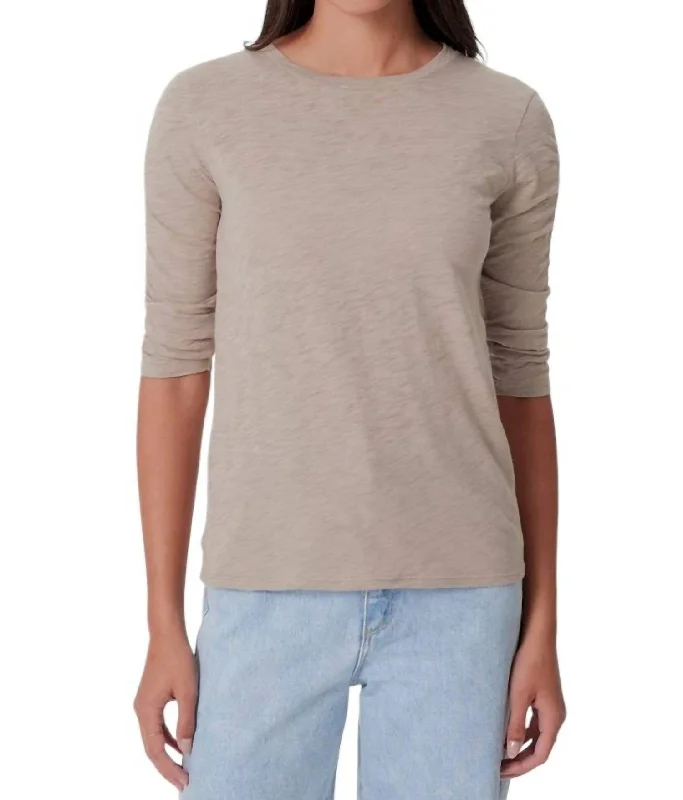 Ruched Half Sleeve Tee In String Elasticated Padded Insulated