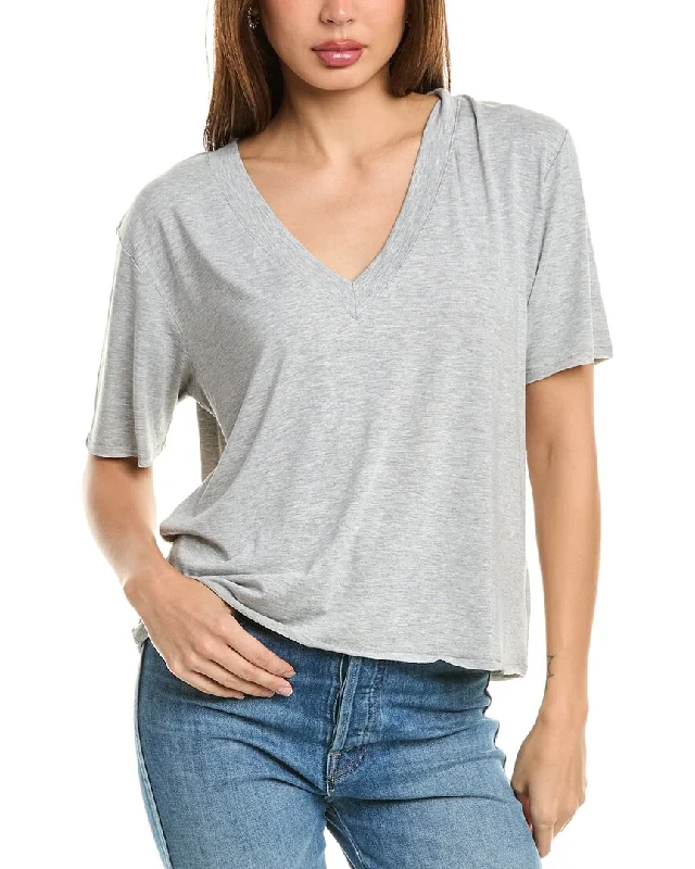 Splendid V-Neck T-Shirt V-Neck T-Shirt Long Sleeve Cotton