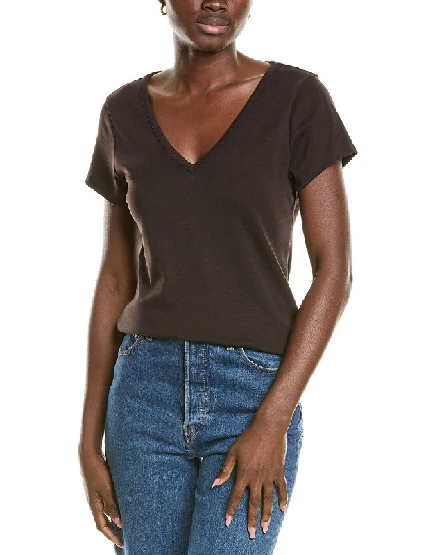 Splendid V-Neck T-Shirt Hooded Caped Shawl Collar