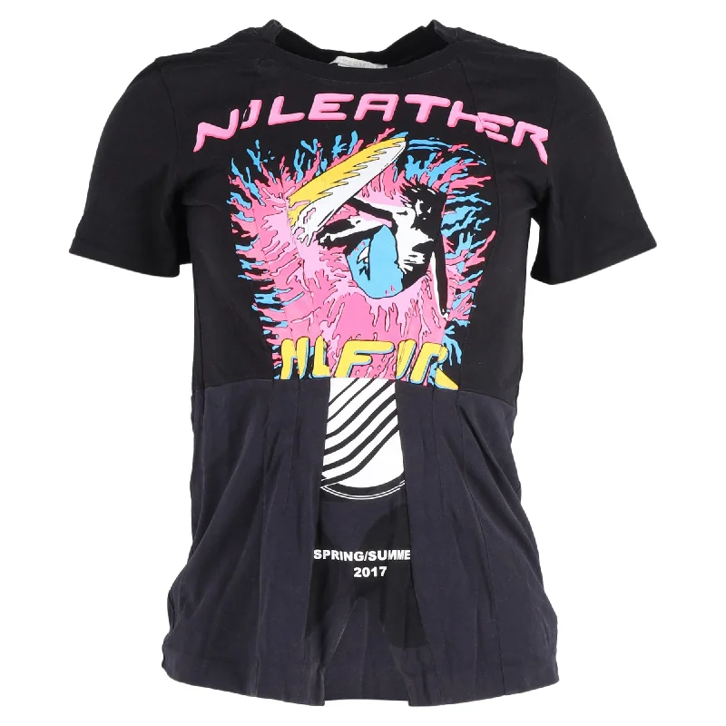 Stella McCartney Jersey No Leather Surf Print T-Shirt in Black Cotton Mesh Fabric Canvas Fabric Denim Fabric
