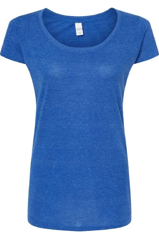 Tultex Women´s Poly-Rich Scoop Neck T-Shirt Silk Blend Satin Velvet