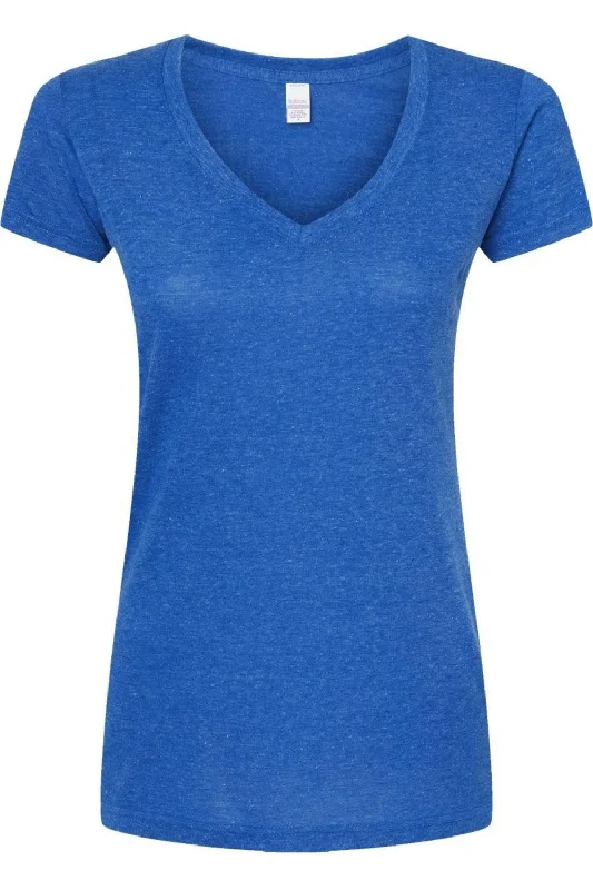 Tultex Women´s Poly-Rich V-Neck T-Shirt Plaid T-Shirt Polka Dot Checkered