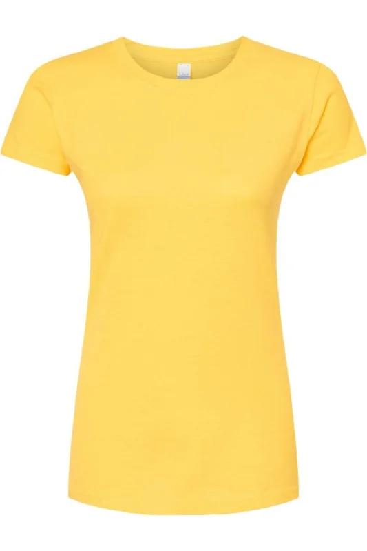 Tultex Women´s Slim Fit Fine Jersey T-Shirt Silk Blend Satin Velvet