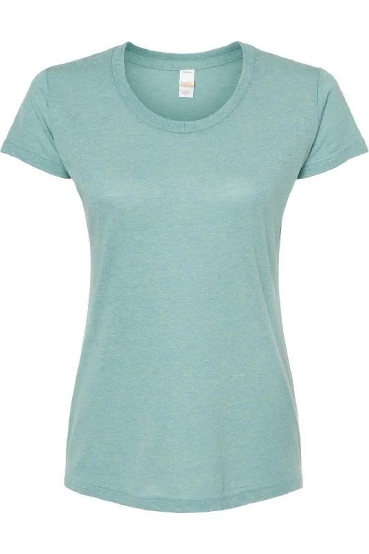 Tultex Women´s Slim Fit Tri-Blend T-Shirt Collared Crew Neck Turtle Neck