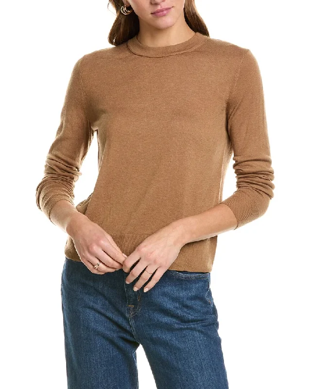 Vince Overlay Crewneck Wool & Cashmere-Blend T-Shirt Modern Contemporary Chic