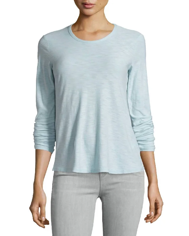 Women's Capri Long Sleeve T-Shirt In Light Blue Modern Contemporary Chic