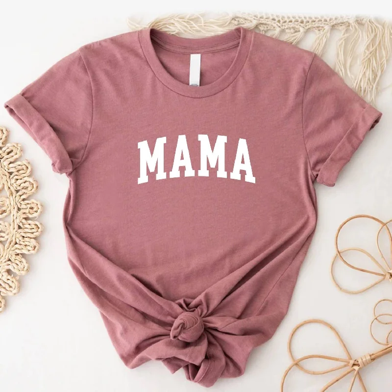 Women's Mama Tee In Mauve Welt Pockets Slit Pockets Flap Pockets