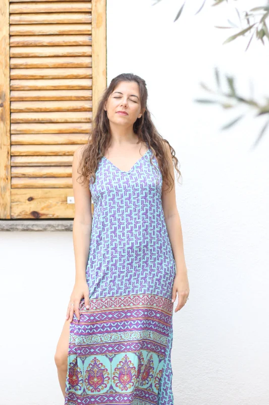 BAHURUPA Maxi Dress (S/M) Comfortable Plunging Neckline Maxi Dress
