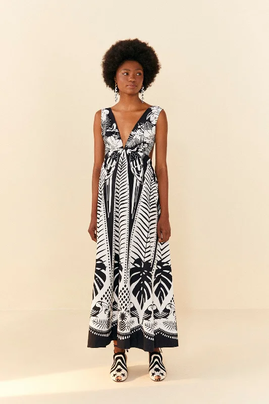 Black Macaw Elegance Maxi Dress Stylish Boho Chic Maxi Dress