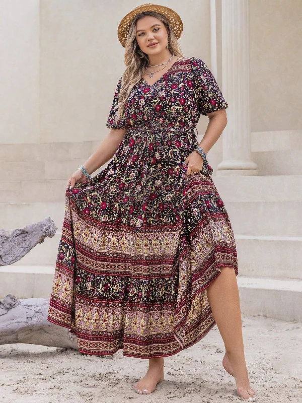 PLUS SIZE Amaris Maxi Dress - Black Trendy Ruffled Maxi Dress
