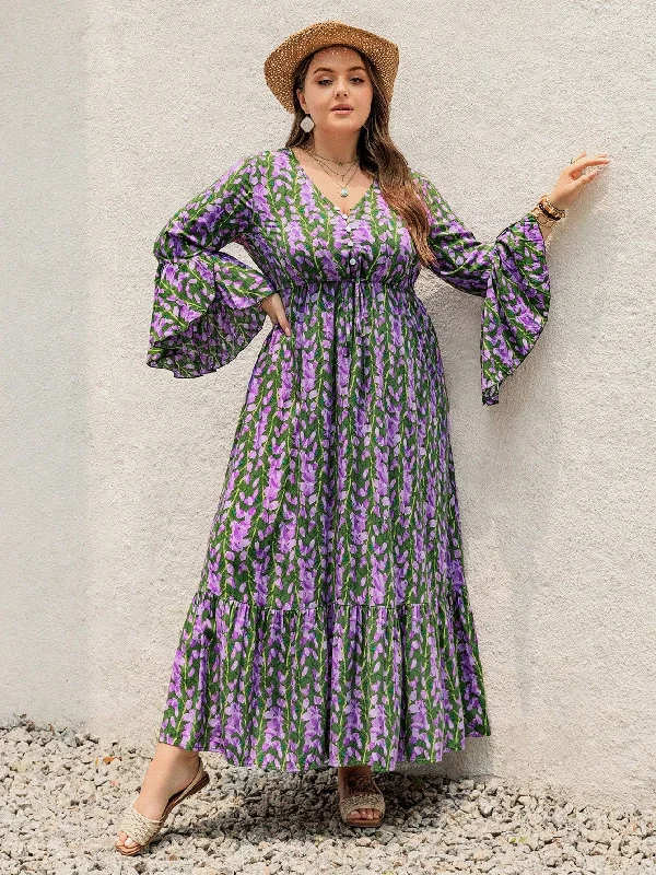 PLUS SIZE Finley Maxi Dress - Purple Comfortable Maxi Dress with Slits