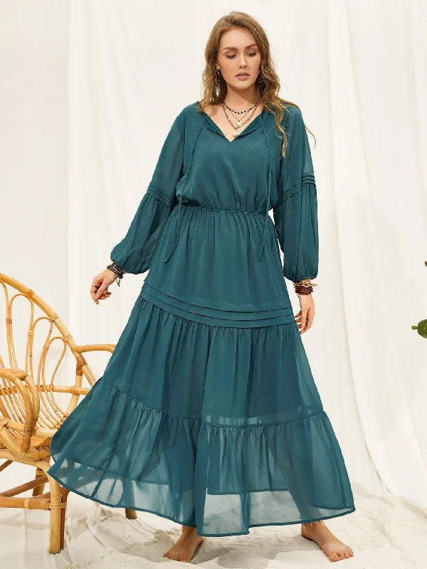 PLUS SIZE Giselle Maxi Dress - Teal | LAST SIZES Trendy Floral Print Maxi Dress