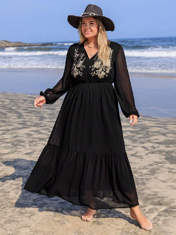 PLUS SIZE Kiyah Maxi Dress Fashionable Chiffon Tiered Maxi Dress