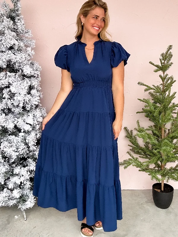 Royal Holiday Maxi Dress Elegant Silk Maxi Dress