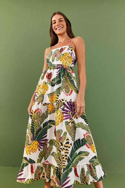 Striped Forest Maxi Dress Comfortable Flowy Maxi Dress
