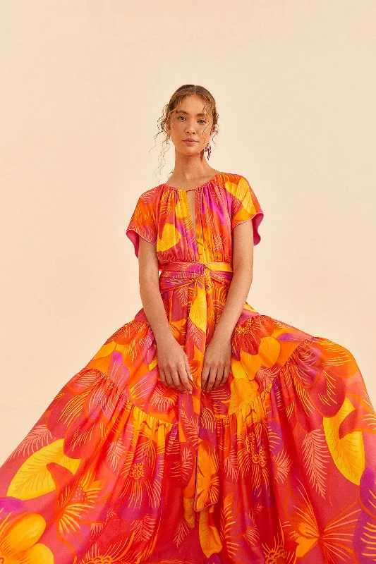 Summer Garden Ombre Lenzing™ Ecovero™ Viscose Maxi Dress Cozy Wrap Maxi Dress