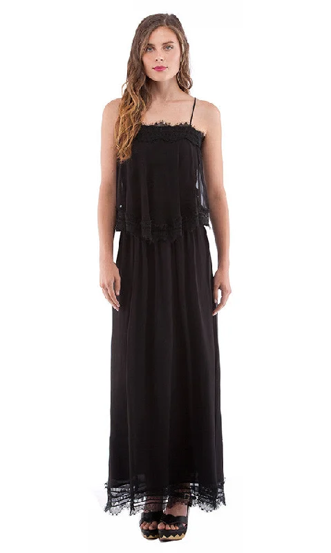Tiered Maxi Dress Elegant Maxi Dress with Lace