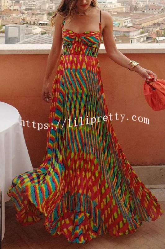 Jamila Unique Printed Sexy Backless High Rise Suspender Maxi Dress Comfortable Maxi Dress with Slits