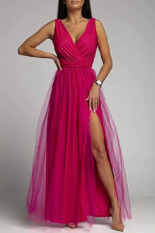 V Neck Backless Maxi Dress Comfortable Fitted Maxi Dress