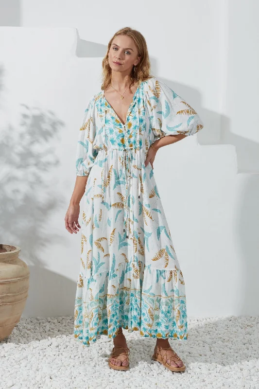 Wisteria Blue Tropical Button Down Maxi Dress Cozy Knit Maxi Dress