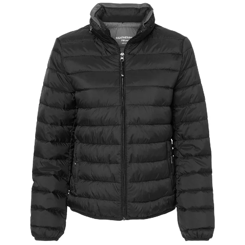 Weatherproof Women's Black PillowPac Puffer Jacket Fleece Jacket Down Jacket Parka