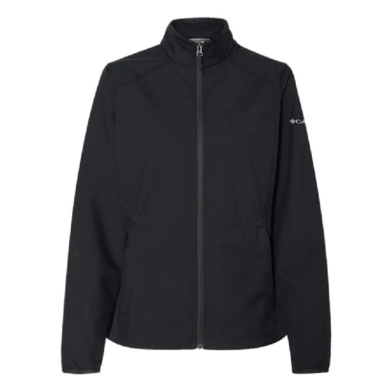 Columbia Women's Black Kruser Ridge Soft Shell Jacket Zippered Jacket Buttoned Jacket Snapped Jacket