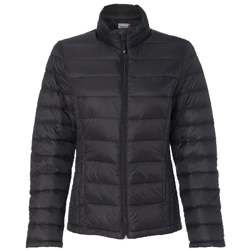Weatherproof Women's Black 32 Degrees Packable Down Jacket Denim Fabric Leather Fabric Suede Fabric