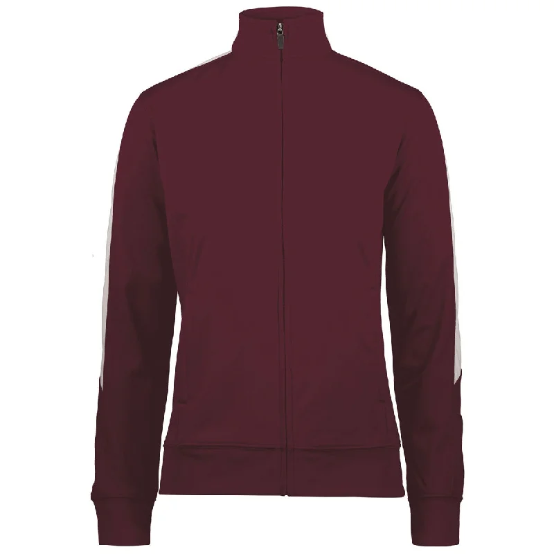 Augusta Women's Maroon/White Medalist Jacket 2.0 Ribbed Jacket Pleated Jacket Ruffled Jacket
