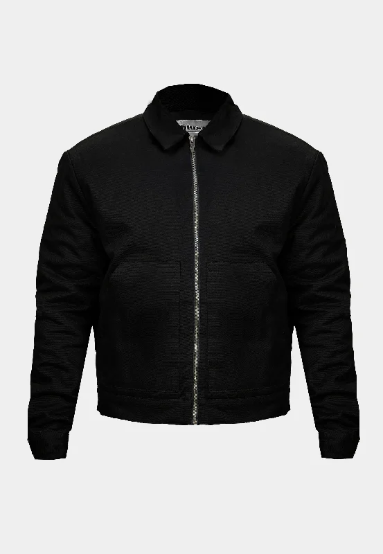 Ashluxe Zip Up Denim Jacket  Black Fleece Jacket Down Jacket Feather Jacket
