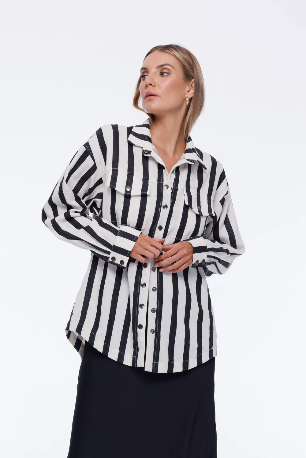 Blak Run wild Jacket - Black & Ivory Stripe Quilted Jacket Puffer Jacket Insulated Jacket