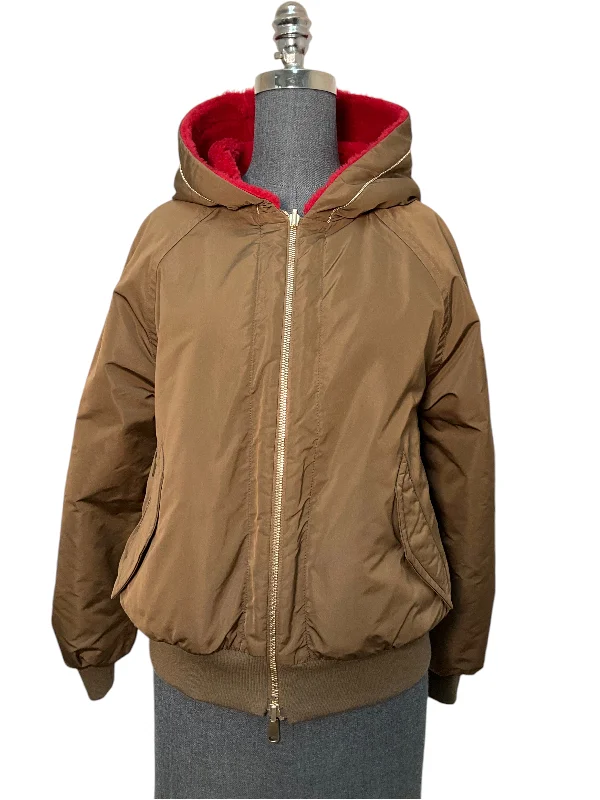 Brunello Cucinelli Reversible Cashemre Hooded Bomber Jacket Size S NWT Zippered Front Buttoned Front Snap Front