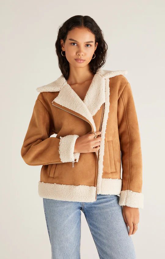 Celeste Faux Suede Jacket Nylon Jacket Polyester Jacket Spandex Jacket