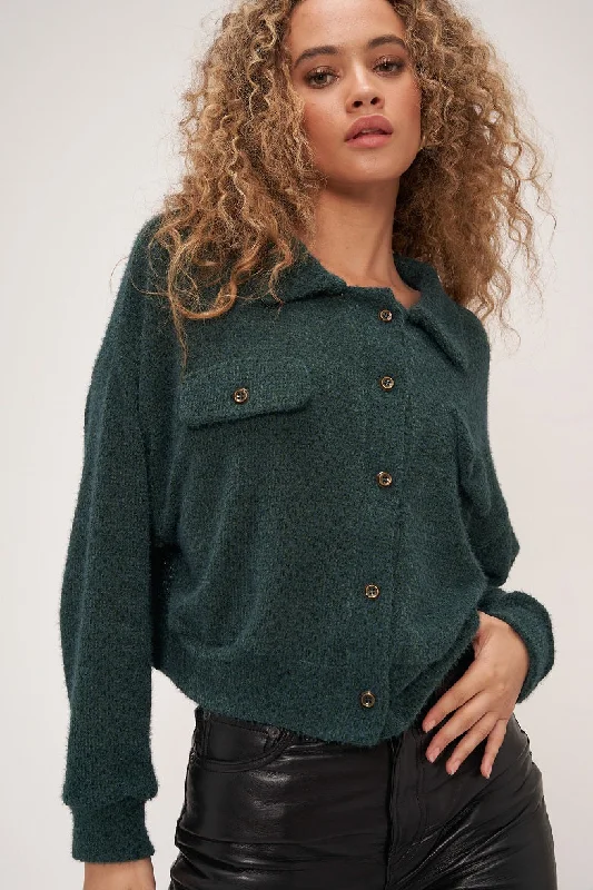 Cleo Button Front Chenille Jacket One-Shoulder Jacket Off-the-Shoulder Jacket Asymmetrical Jacket