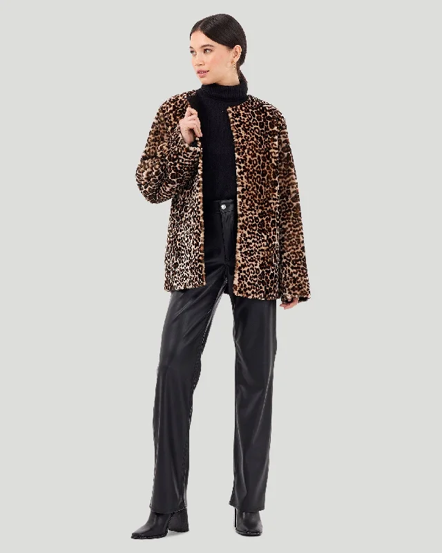 Collarless Select Shearling Lamb Jacket Insulated Jacket Fitted Jacket Loose Jacket