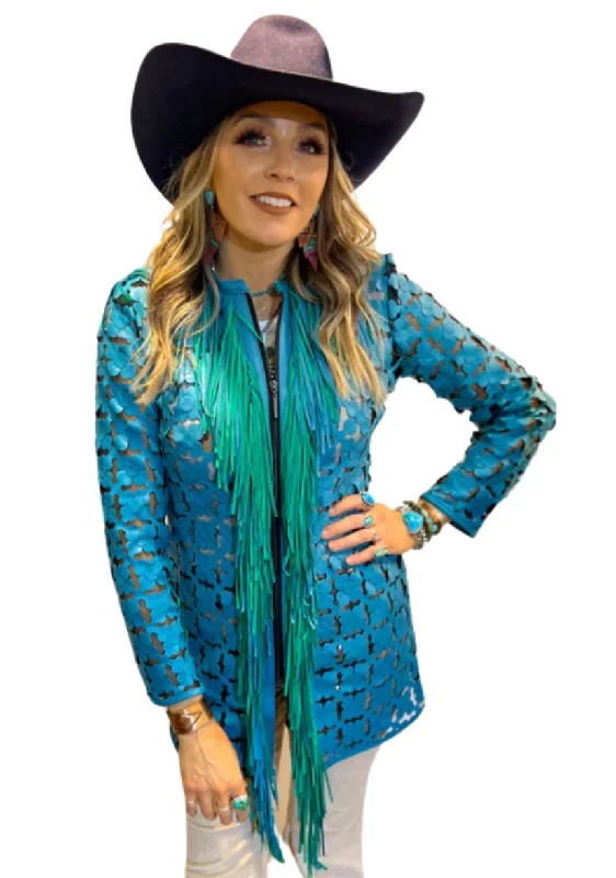 Dakota West Daisy Fringe Mid Length Jacket Faux Fur Jacket Real Fur Jacket Shearling Jacket