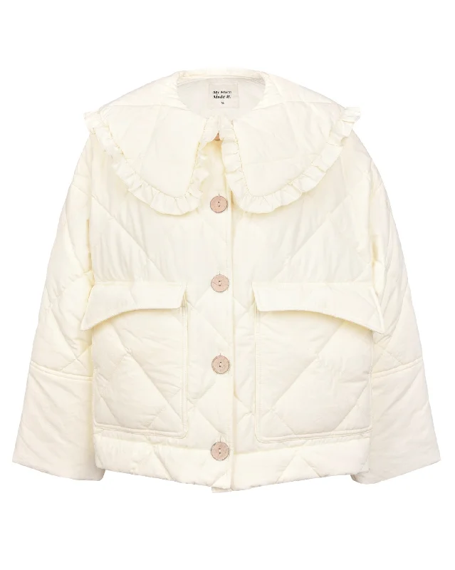 Darcy Frill Jacket - Cream Striped Jacket Polka Dot Jacket Floral Jacket